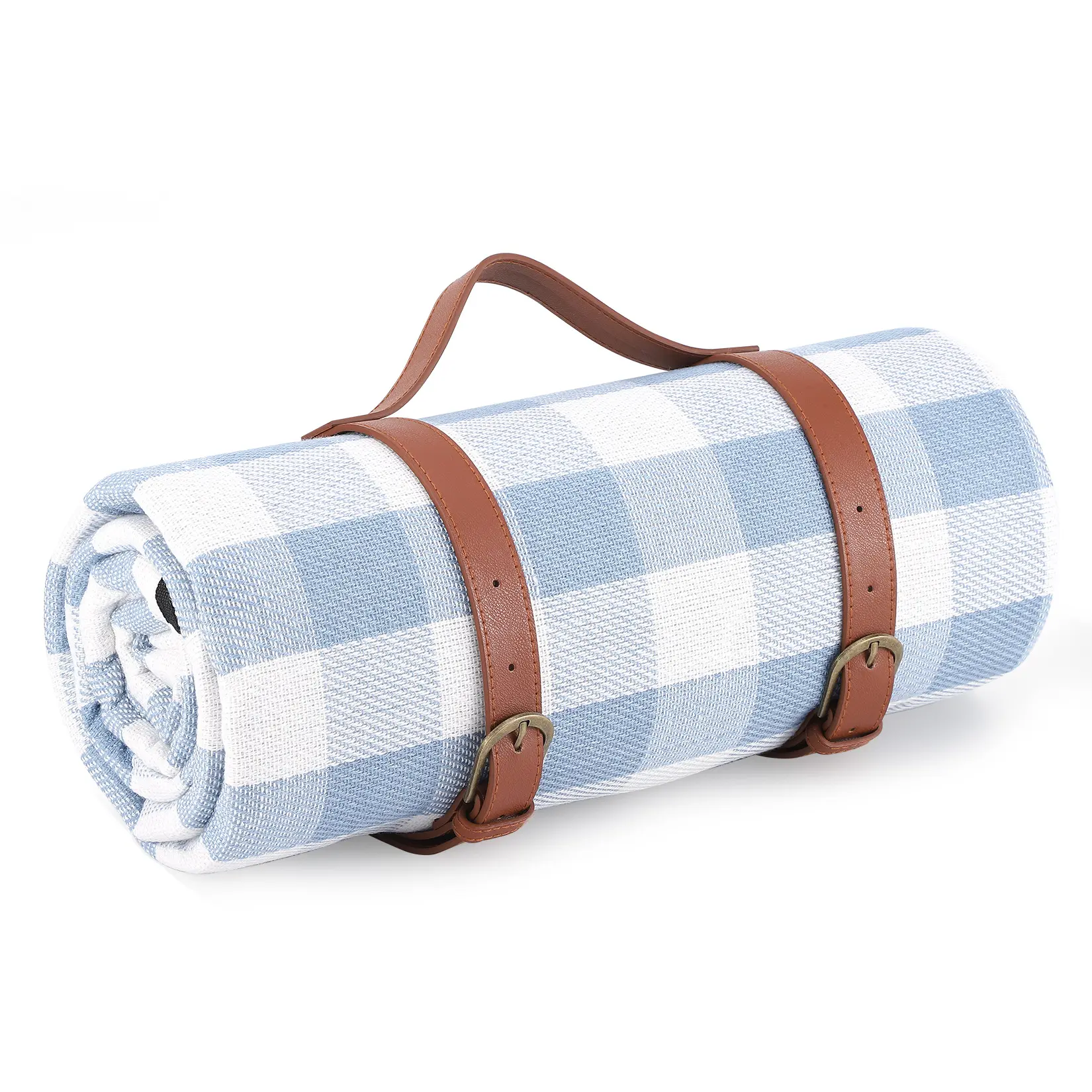 Garvee Waterproof Checkered Print Outdoor Rug 79x79in - Portable Collapsible Polyester Blend & Acrylic Fibers Mat, Lightweight, Easy to Clean, Ideal for Family Fun, Camping, Beach