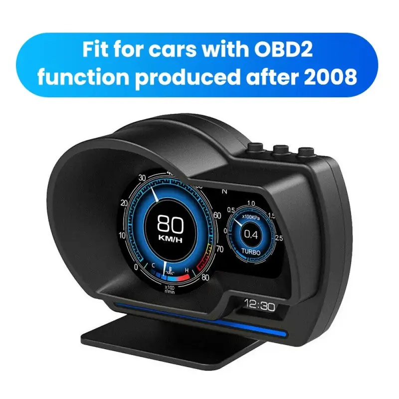 Car Head-Up Digital Display (2008+), Multifunctional Gauge Speedometer with Ambient Lighting, Automotive Truck Accessories