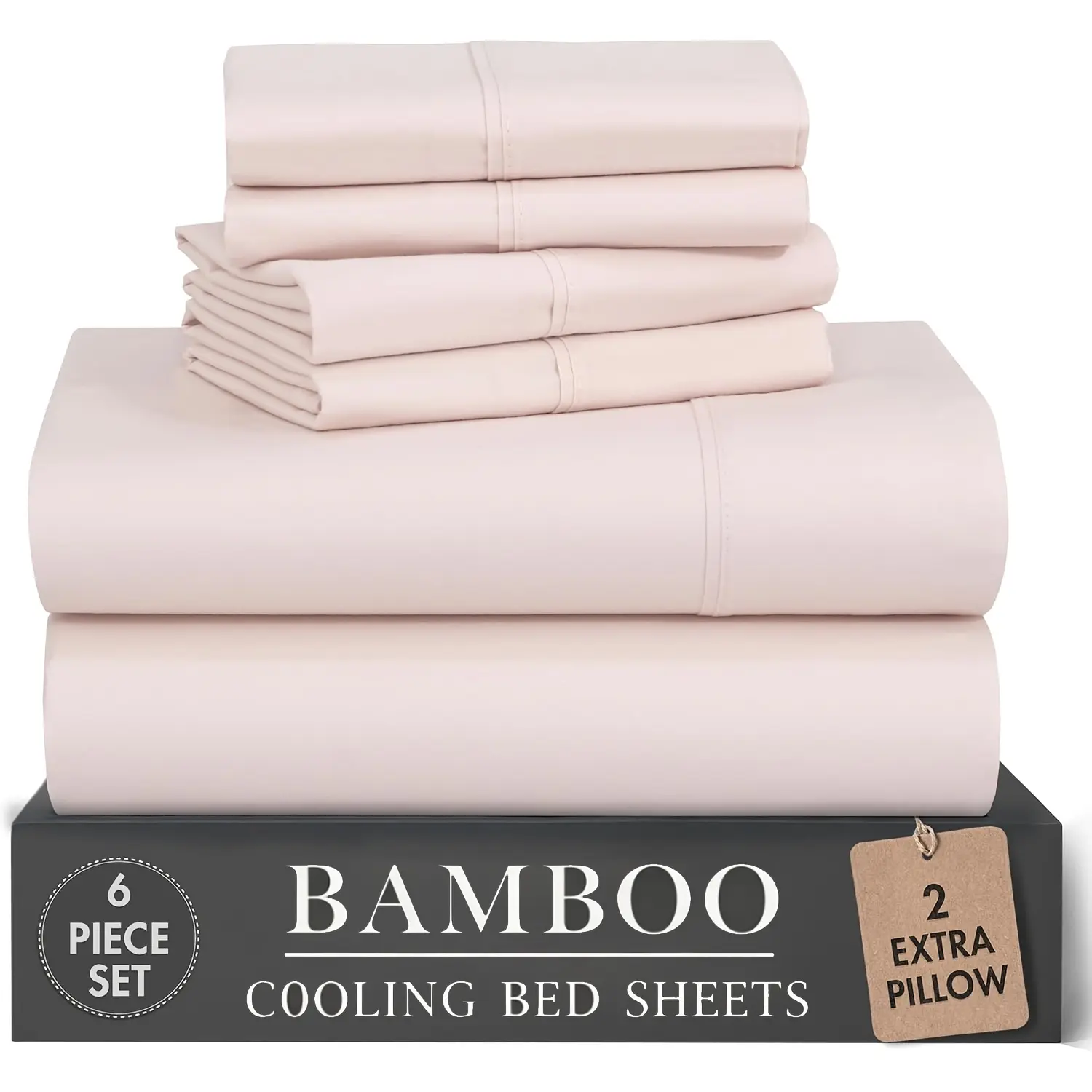 MUXHOMO 4/6pcs Bedding Sheet Set, Rayon Derived From Bamboo, Cooling Fiber Bed Sheets Set for Hot Sleepers Summer, Breathable & Soft, Deep Pocket Up to 16 Inches, Kids Room Decor
