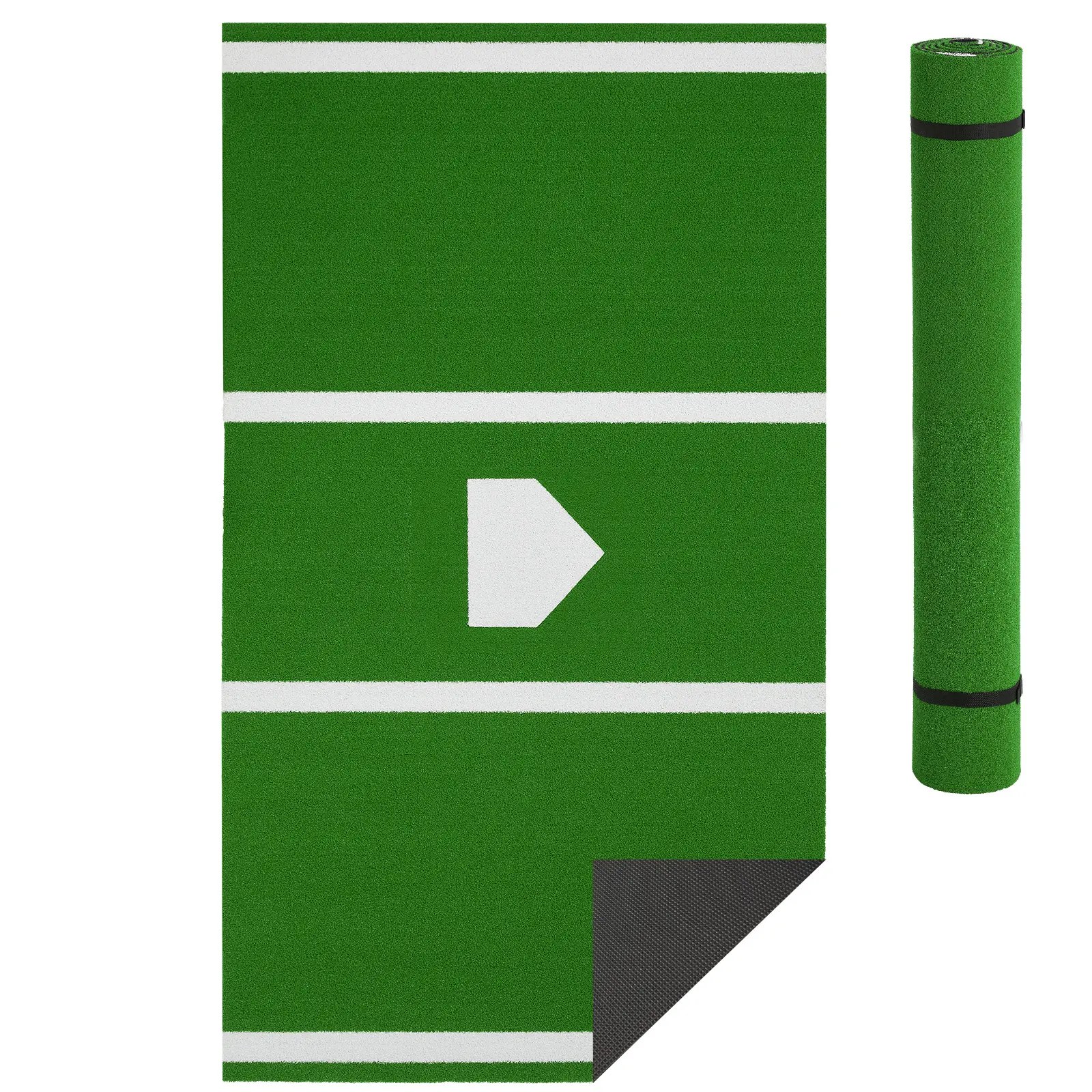 Heavy Duty Baseball & Softball Batting Mat – 12x6 ft / 10x3.8 ft Red – Anti-Fade Turf, Non-Slip Rubber Backing, Inlaid Home Plate – Indoor Outdoor Training – Ideal for Professional Hitting Practice