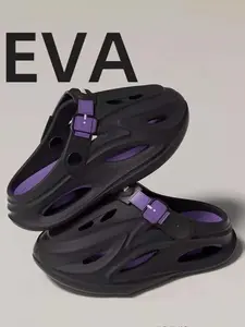 Men's Summer Eva Comfortable Wear-Resistant Slippers, Outdoor Sports Casual One-Piece Beach Sandals, Durable Hole Design Shoes