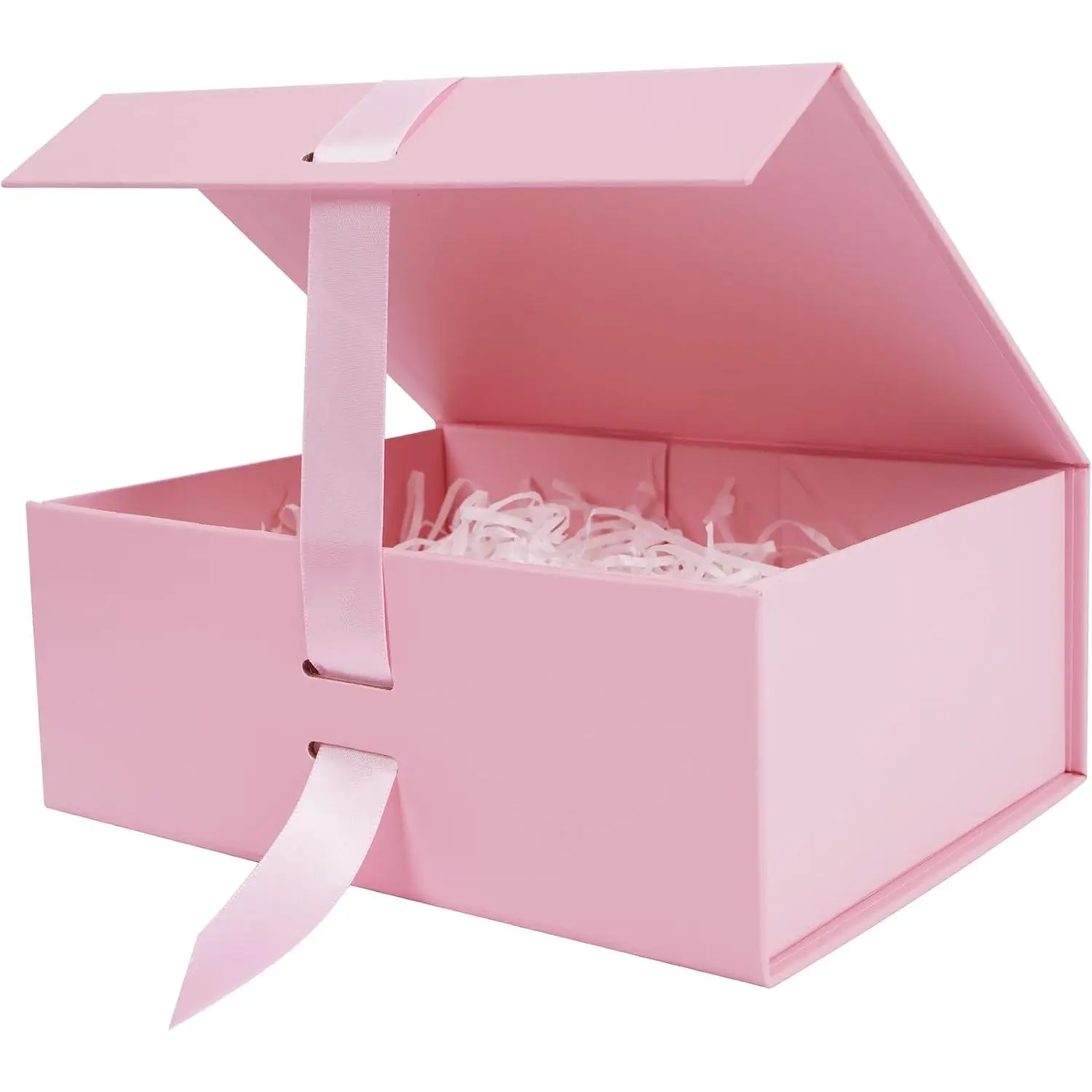 Large   Box with Ribbon, 11.5x8.6x4.1 inch Groomsman Proposal Box for Presents with  Closure , Rectangle Collapsible Luxury Box for Wedding, Christmas, Halloween, Birthday