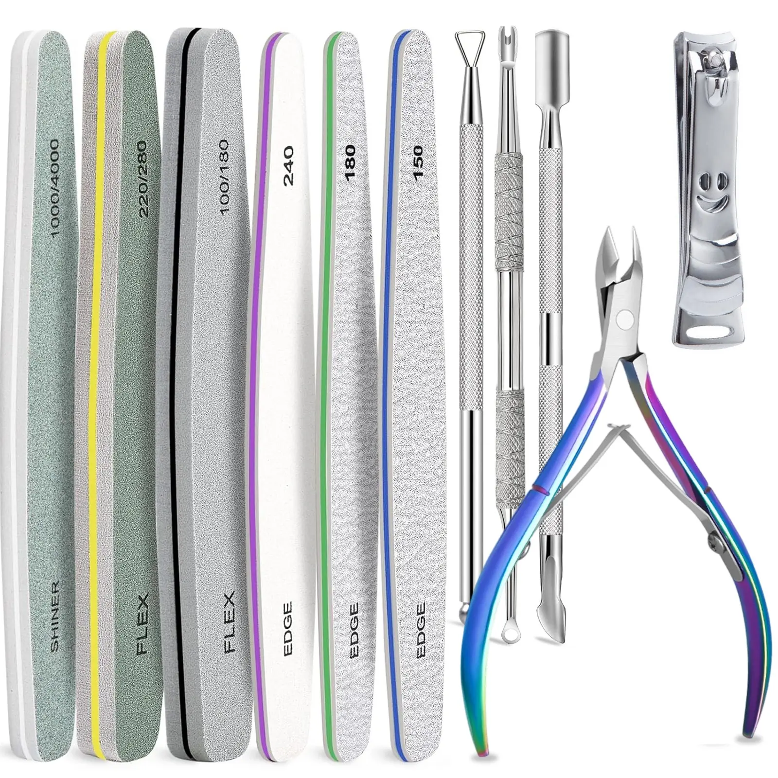 Professional Nail Art Kit with 11pcs Tools - Manicure & Pedicure Set for Home/Salon, At Home Nail Kit, Dual.Sided Nail File, Portable Nail CareTools, Files, Brushes - Complete DIY Nail Design Kit for Beginners & Experts