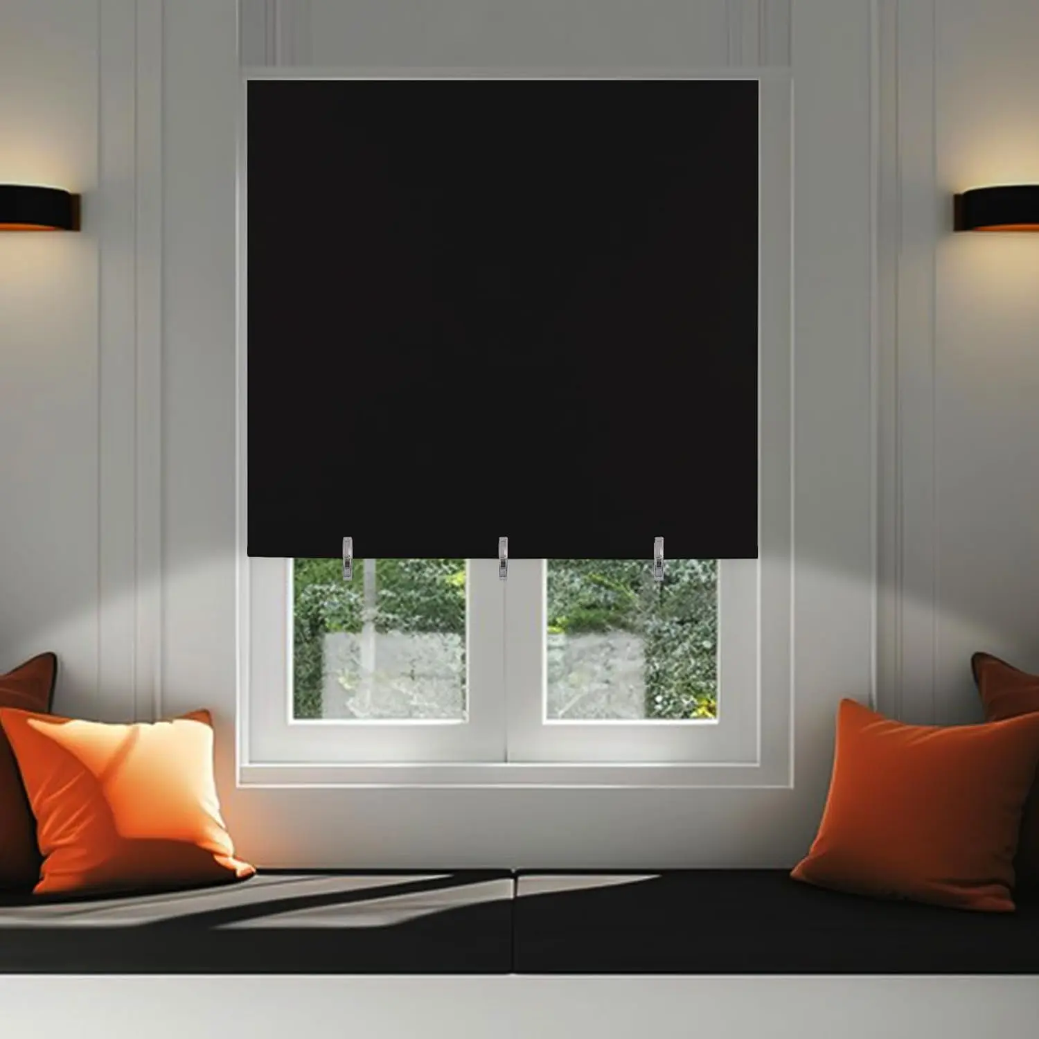Blackout Shades No Drill Cordless Window Blinds Cut to Size Roll up Adjustable Easy to Install Stick  Self Adhesive Temporary Curtains for Indoor Bedroom Kitchen Bathroom Windows  Doors