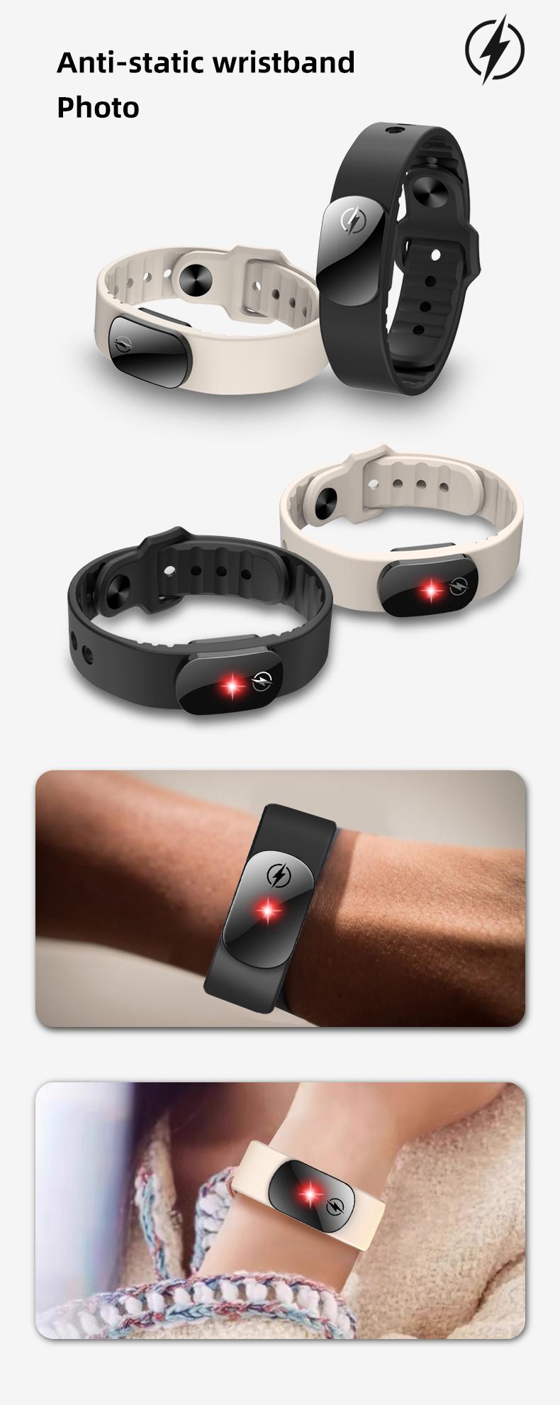 M12-SE Anti-static Silicone Bracelet for Men Women Fashion Waterproof Adjustable Winter Static Eliminator 250mm*15mm Wearable Gift