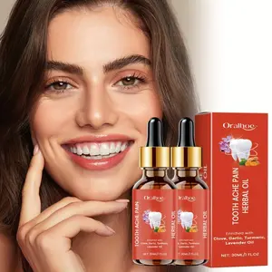 2pcs Oralhoe Tooth Ache Essential Oil Set 1.01oz, Herbal with Clove, Garlic, Lavender Turmeric Root Oils Natural Breath Freshener, Alcohol-Free, Cooling for Daily Oral Care, Natural Breath Freshener|Herbal Tooth Care|Essential Oil Blend