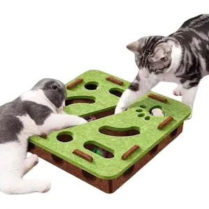 1 Pack Interactive Cat Puzzle Maze Toy - Felt Hide & Seek Self-Play Design Toy for Indoor Cats, Safe & Durable, Encourages Natural Hunting Instincts, Indoor Play Double Stimulation to Cure Boredom