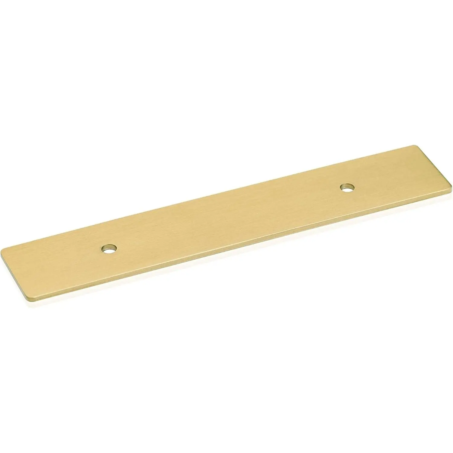 QOGRISUN 5-Pack Solid Brass Rectangle Cabinet Pull Back Plates, 5 Inch Hole Center, 7.5 Inch Total Length, Brushed Brass Finish Cabinet Hardware