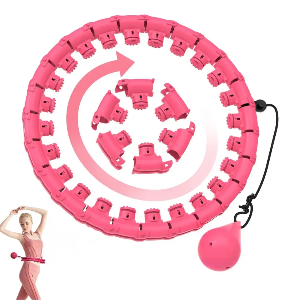 Weighted Hula Hoop with Exercise Belt - with 28 Detachable Links, Smart Weighted Hula Hoops for Adults and Beginners, Adjustable Tummy Exercise Equipment for Women & Men, Fitness Hoop