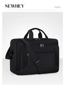 17.3 Inch Laptop Bag, Large Waterproof Zip Briefcase, Adjustable Shoulder Messenger Bag, Business Office Computer Case for Men Women