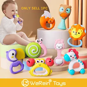 Animal Baby Rattle with soft Material, Cute, with wheels, Grip Handle Design, BPA-Free &Safe,  Interactive Toy for Infants & Toddlers, Perfect Gift for Newborns, Enhances Motor Skills Development