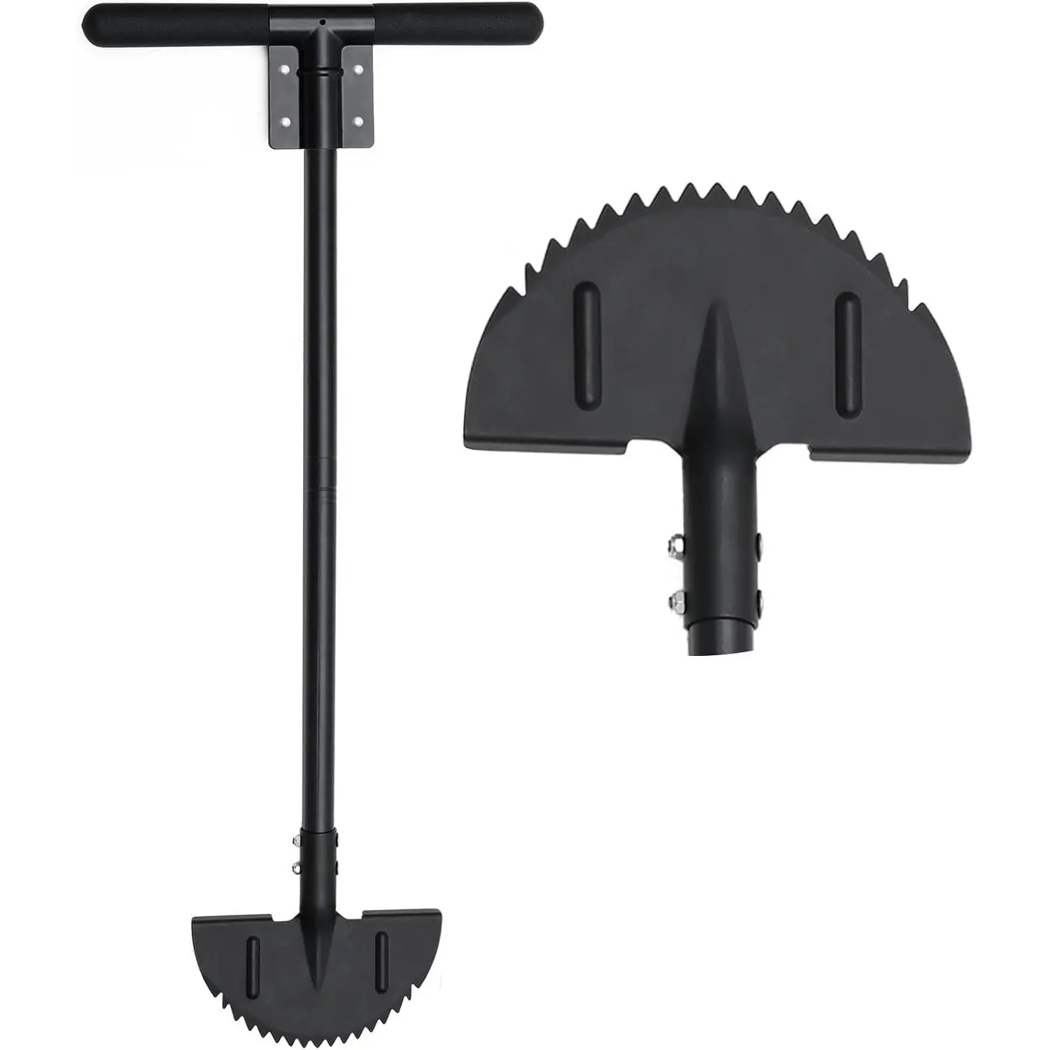 Lawn Edger Tool, Manual Grass Edger Long Handle 36 inch, Steel Hand Saw-Tooth Border Half Moon Edger Shovel for Yard, Garden, Landscaping, Sidewalk, Cable Burying