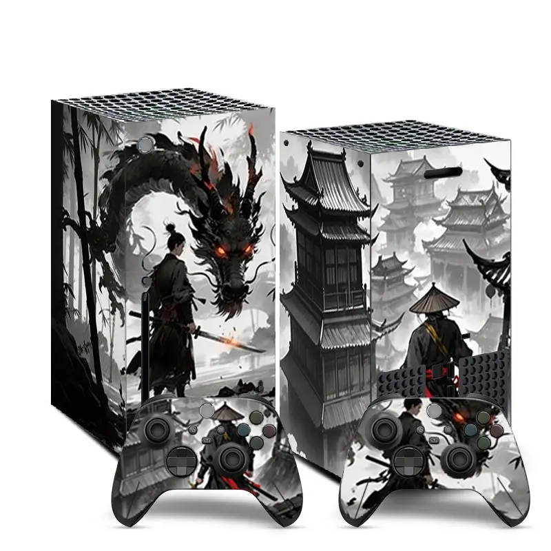 Xbox Series X Vinyl Stickers Set, Aesthetic Stickers, Waterproof Scratch-Resistant Removable Decals, Traditional Art Design, Console & Controllers