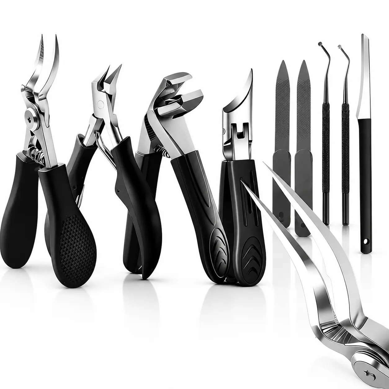 9pcs Ingrown Toenail Treatment Kit, Ingrown Toenail Removal Kit, Thick Nail Clippers, Nail Trimming, Professional Stainless Steel Manicure Pedicure Tools, Home Foot Care