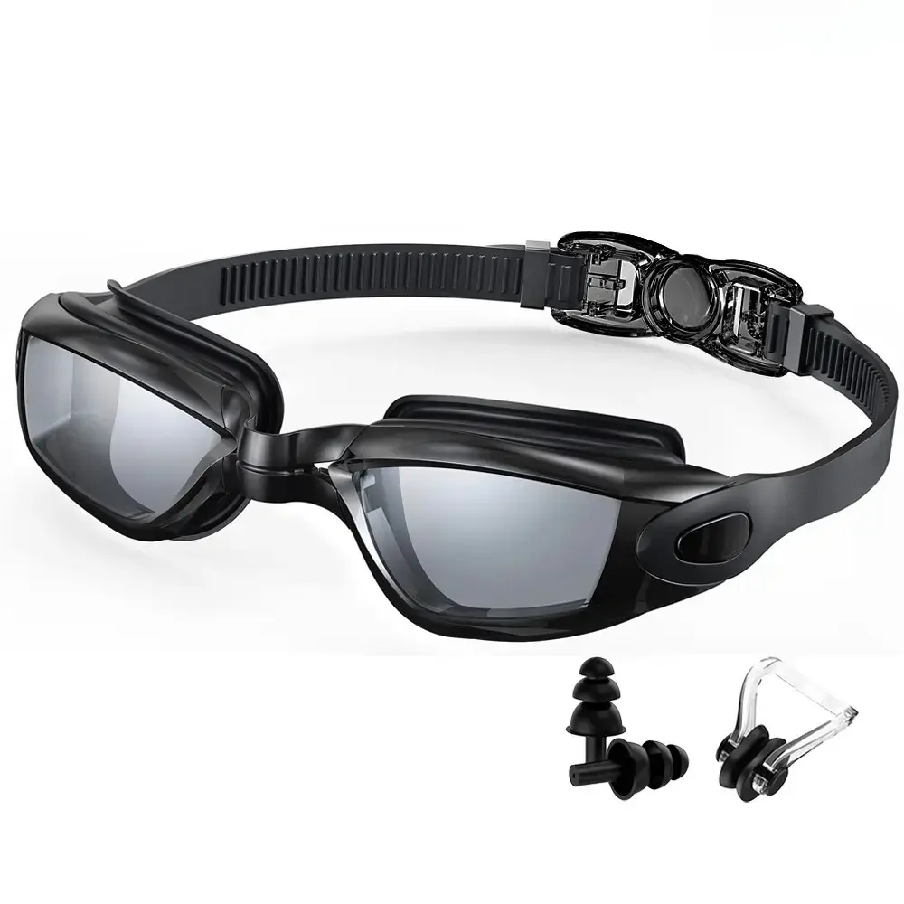 Adult Polarized Swimming Goggles - Leakproof Swimming Glasses with Full Coverage Silicone Frame, Anti-Fog Coating, 100% UV Protection, Tinted Lenses for Indoor/Outdoors Use, Anti-Leak Anti-Fog Swimming Goggles