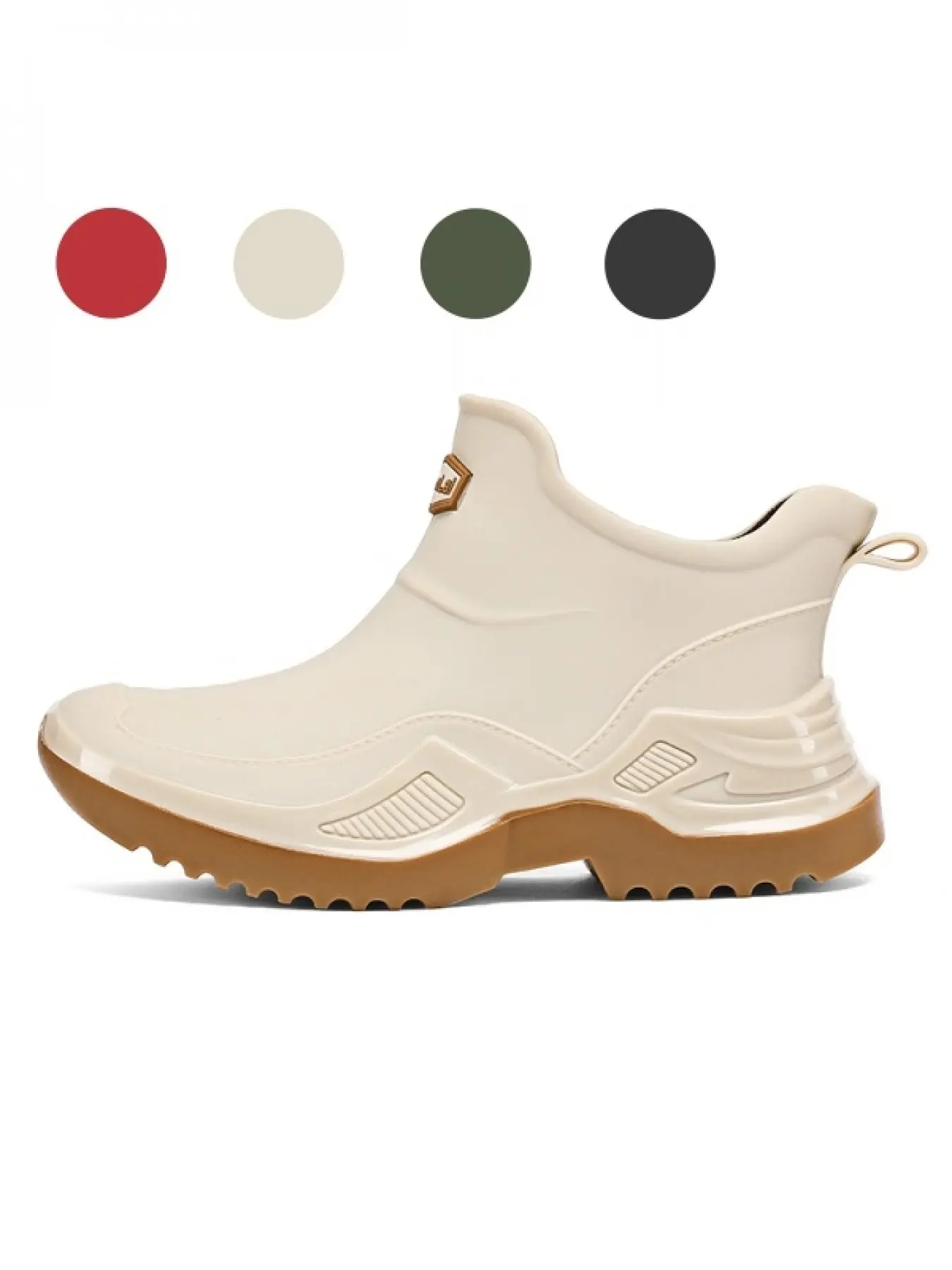 Women's Low Top Rain Boots, Waterproof Chelsea Short Rain Shoes, Non-Slip Rubber Sole, Sporty Style, All Seasons, Outdoor Use