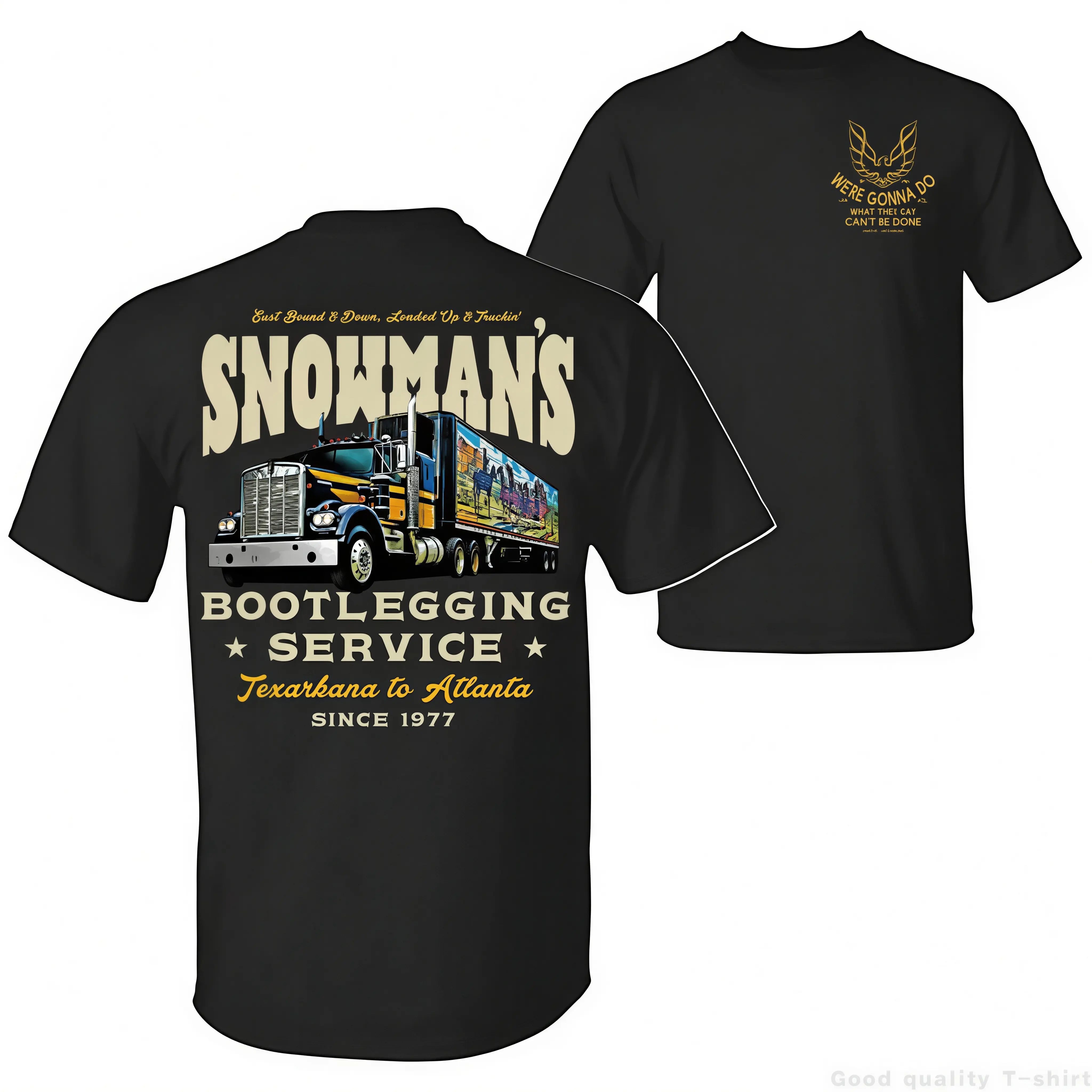 [Fall Outfits]Snowman's Bootlegging Service 2-Side T-Shirt, Smokeyy and The Bandiit Tee, Unisex Trendy Shirt Gift for Movie Fans, Gift for Him, Movie Merch