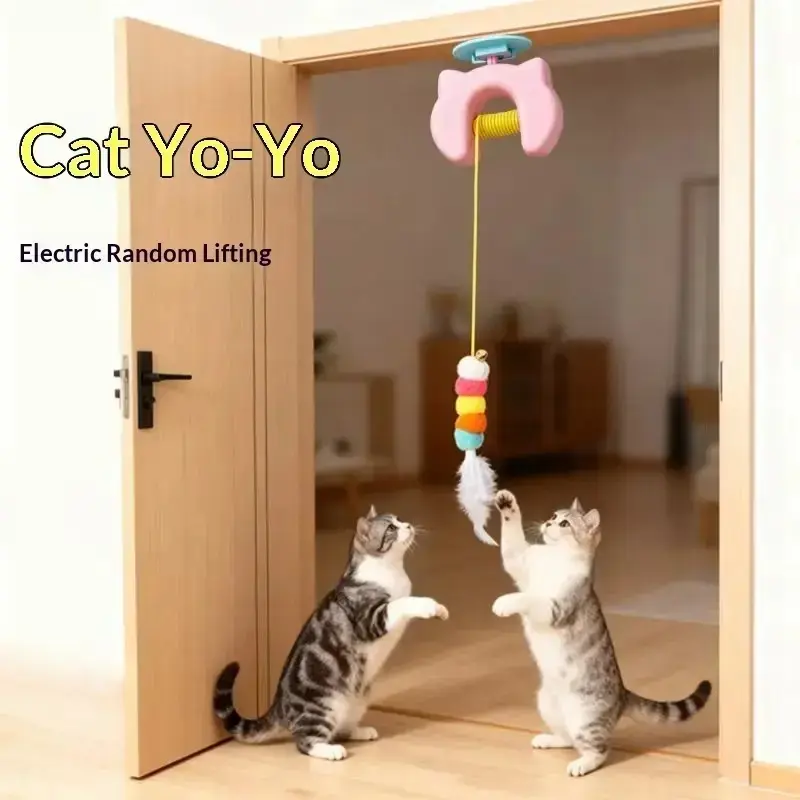 Door Mounted Automatic Cat Toy, Motion Activated Interactive Playing Ball, Smart Self Playing Pet Entertainment Toy, Boredom Relief Funny Kitten Exercise Toy, Durable Quiet Indoor Play Accessory for Daily Cat Activity & Mental Stimulation