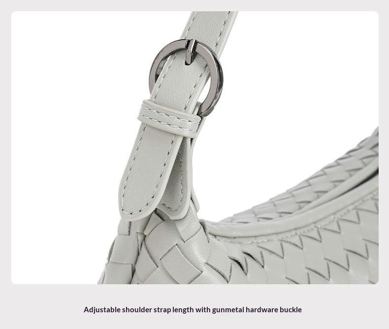 LUNÉ KVI Light Luxury Minimalist Handwoven Crossbody Bag for Women, Versatile and Elegant Crossbody Bag, Exquisite and Fashionable Half-Moon Shoulder Bag