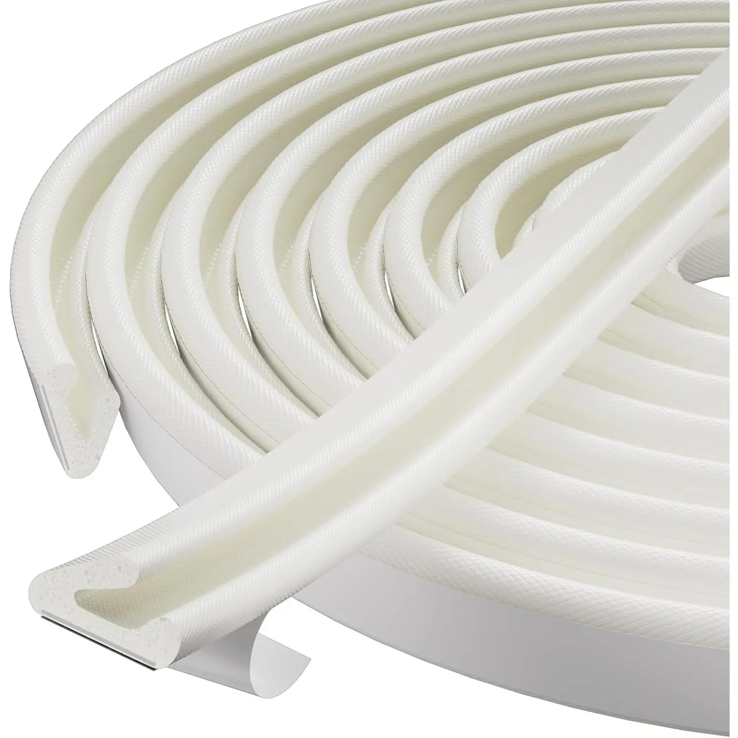 19.7 Ft V-Shape Thin Weather Stripping Door Seal Strip for Doors Frame,Self Adhesive  Tape Weatherstripping Door Insulation Winter,Door Soundproof Gap Filler Sealing Strip,White