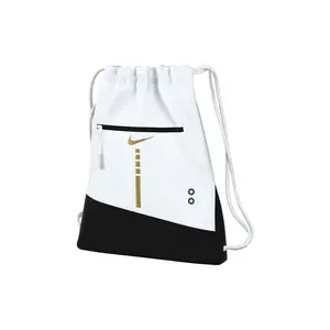 Nike Hoops Elite Drawstring Polyester Backpack for Men and Women, Casual Style in White