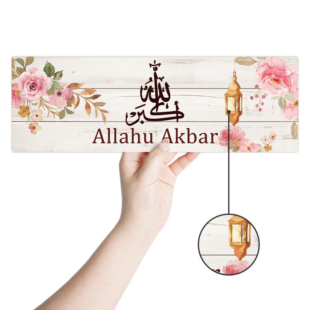 Putuo Decor, 3 Counts/set Wooden Sign, Floral Pattern Wall Art Decor for Home Living Room, Ramadan Gifts, Home Decor, Room Decor