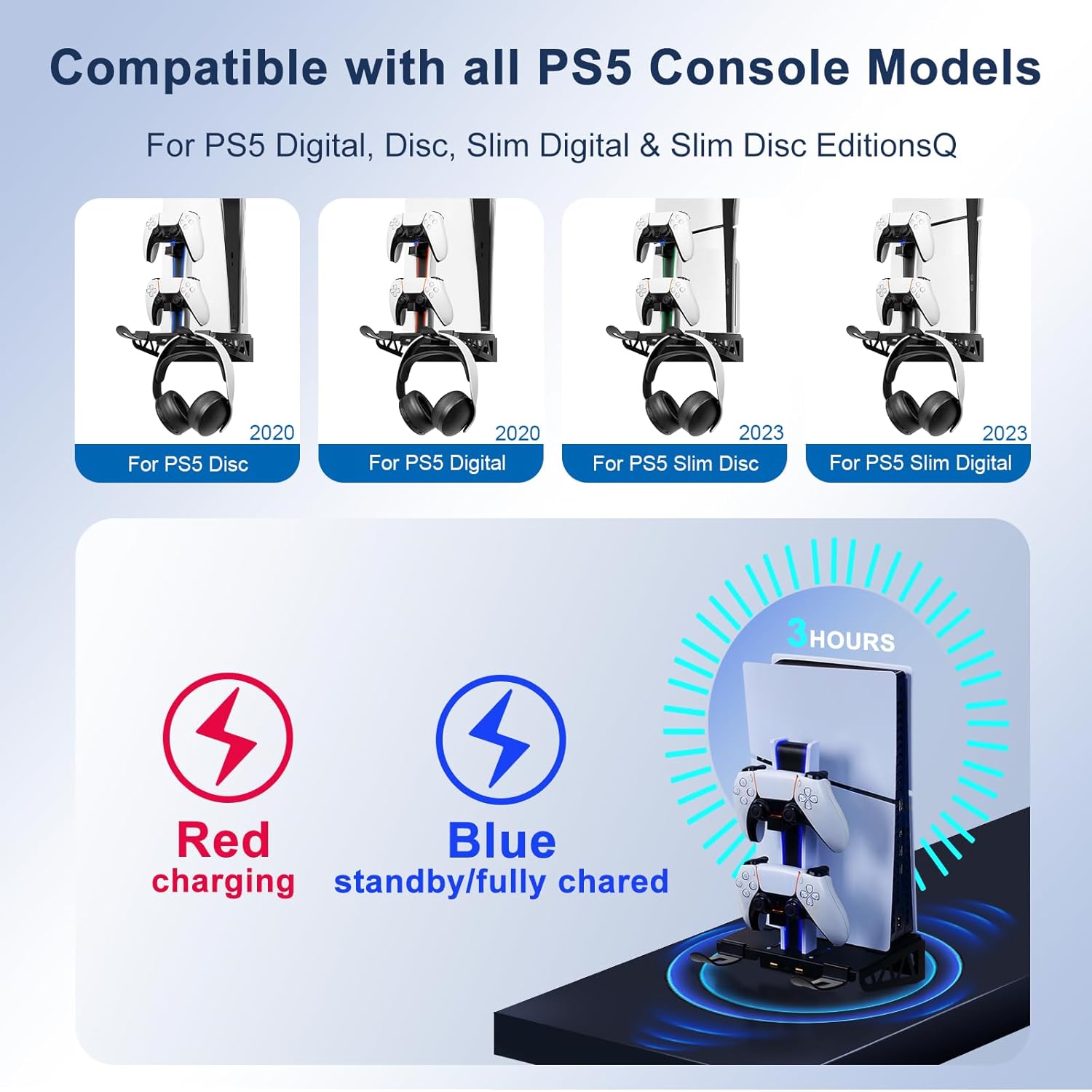 SUNDAY MIRTH Wall Mount Kit for PS5/PS5 Slim with Station and Cooling Fans, PS5 Shelf Wall Mount Accessories, Steel Wall Stand with Dual Controller Charger, Headset Hanger for All PS5 Versions SUNDAY MIRTH Wall Mount Kit for PS5/PS5 Slim with Station and Cooling Fans, PS5 Shelf Wall Mount Accessories, Steel Wall Stand with Dual Controller Charger, Headset Hanger for All PS5 Versions