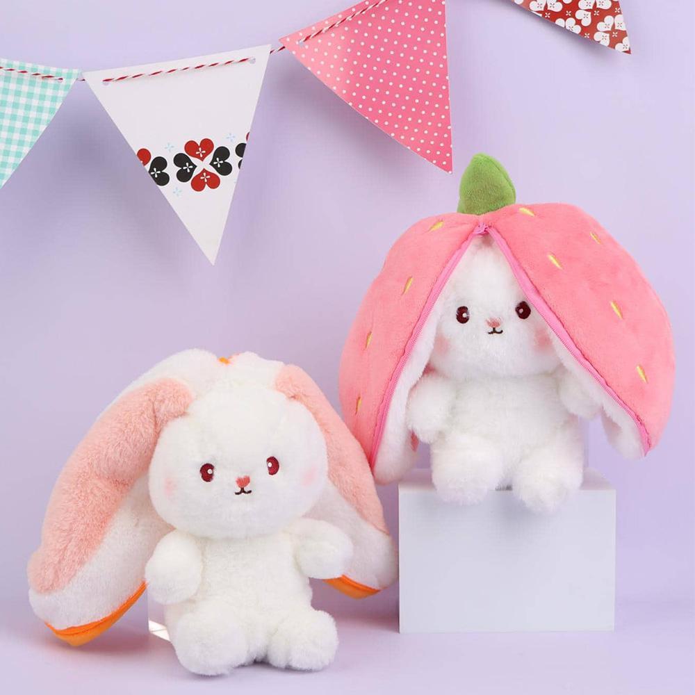 Cute Strawberry Rabbit Design Plush Toy, Stuffed Animals, 1 Count Creative Doll Birthday Gift, Sleeping Pillow, Festival Decoration