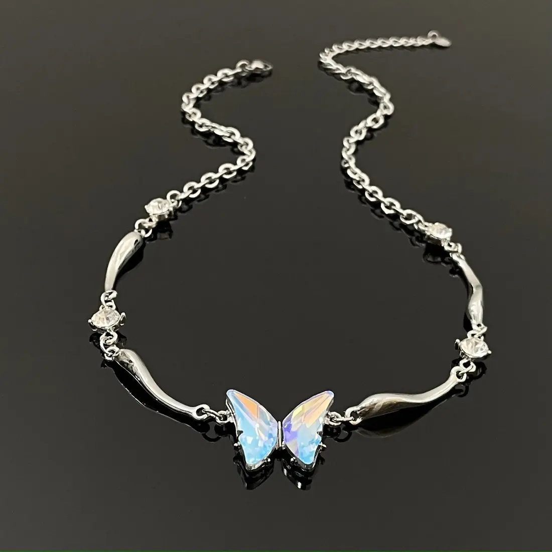 Titanium Steel Butterfly Necklace for Women, Casual Fashion Chain Jewelry, Non-Fading & Non-Rusting Daily Accessory, Fashion Necklace, Butterfly Necklaces