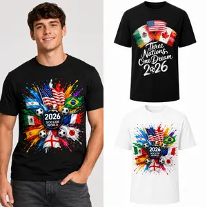 2026 Soccer Ball All Flags Soccer Fan Shirt, Black & White Unisex Gildan Cotton Front Print Tee, S-3XL Available, World Sports Lover Shirt for Men Women Kids, International Flag Soccer Gift, Game Day Outfit, Futbol Fan Apparel