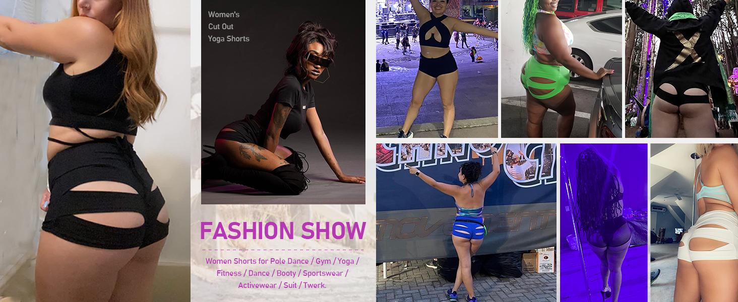 Women's High-Waisted Cut-Out Athletic Workout Shorts - High Stretch Scrunch Booty-Lifting Hot Pants for Yoga, Gym, Clothing, Pole Dance, Active, Breathable Fabric, Gym‑To‑Rave Wear year round warm weather bodycon