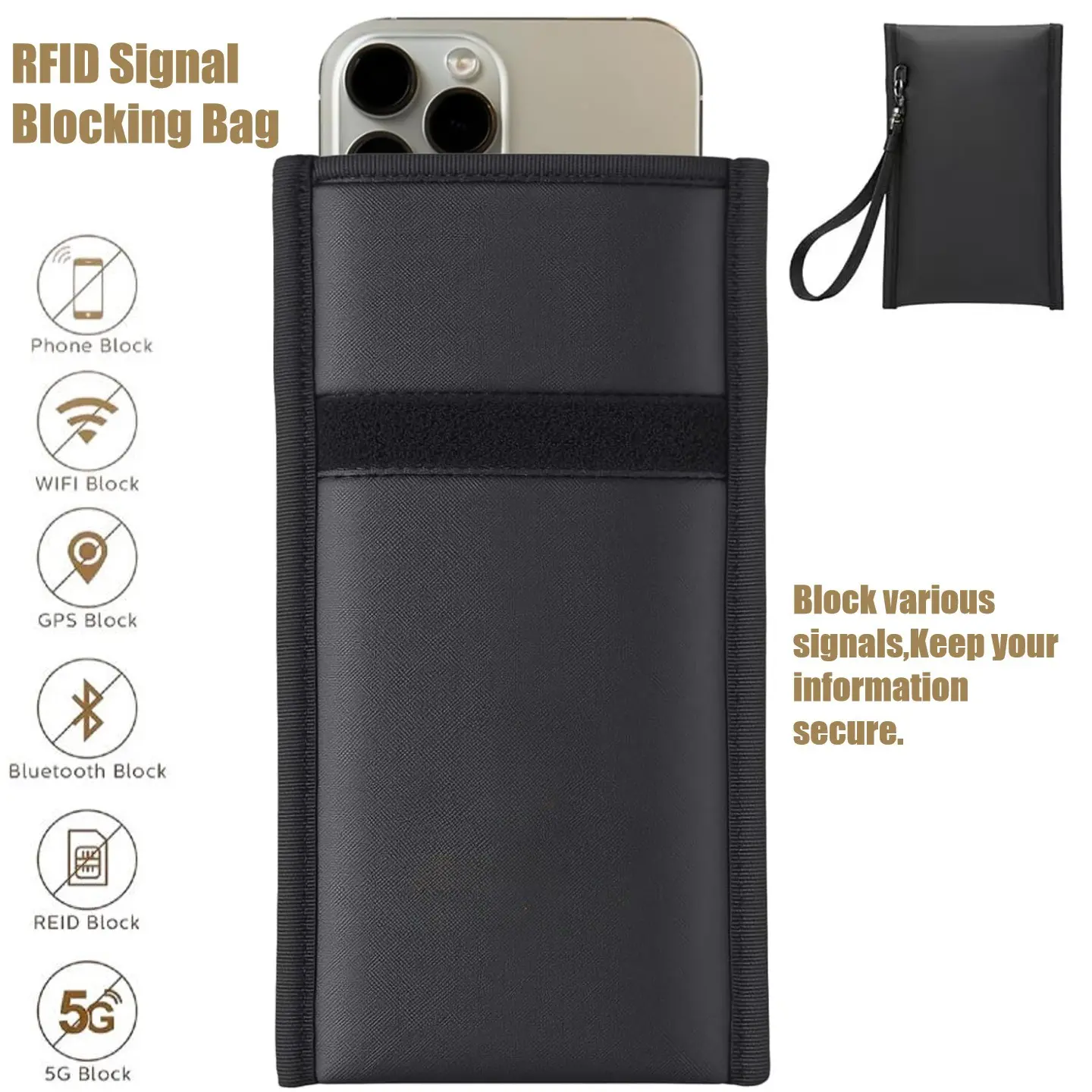 Military-Grade Faraday Bag for Phones, Fireproof & Waterproof Rfid Shielding Case, Shockproof Emf Protection for Car Keys, GPS, Privacy