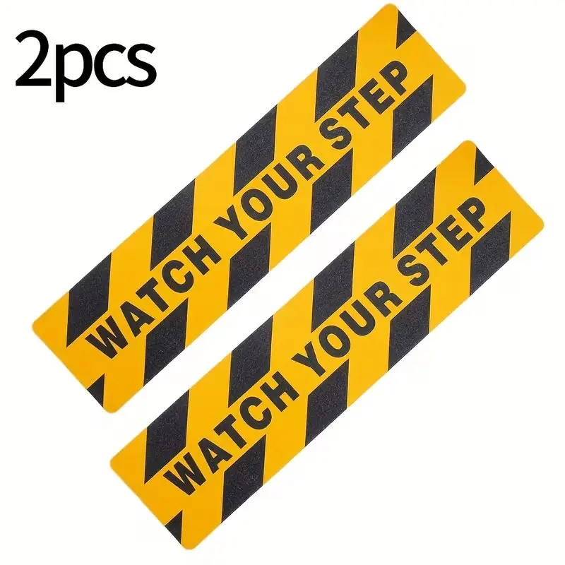 2-Pack Anti-Slip Stair Warning Stickers, Safety Labels for Stores, Offices, Homes, Windows, Doors, Walls, Matte Finish