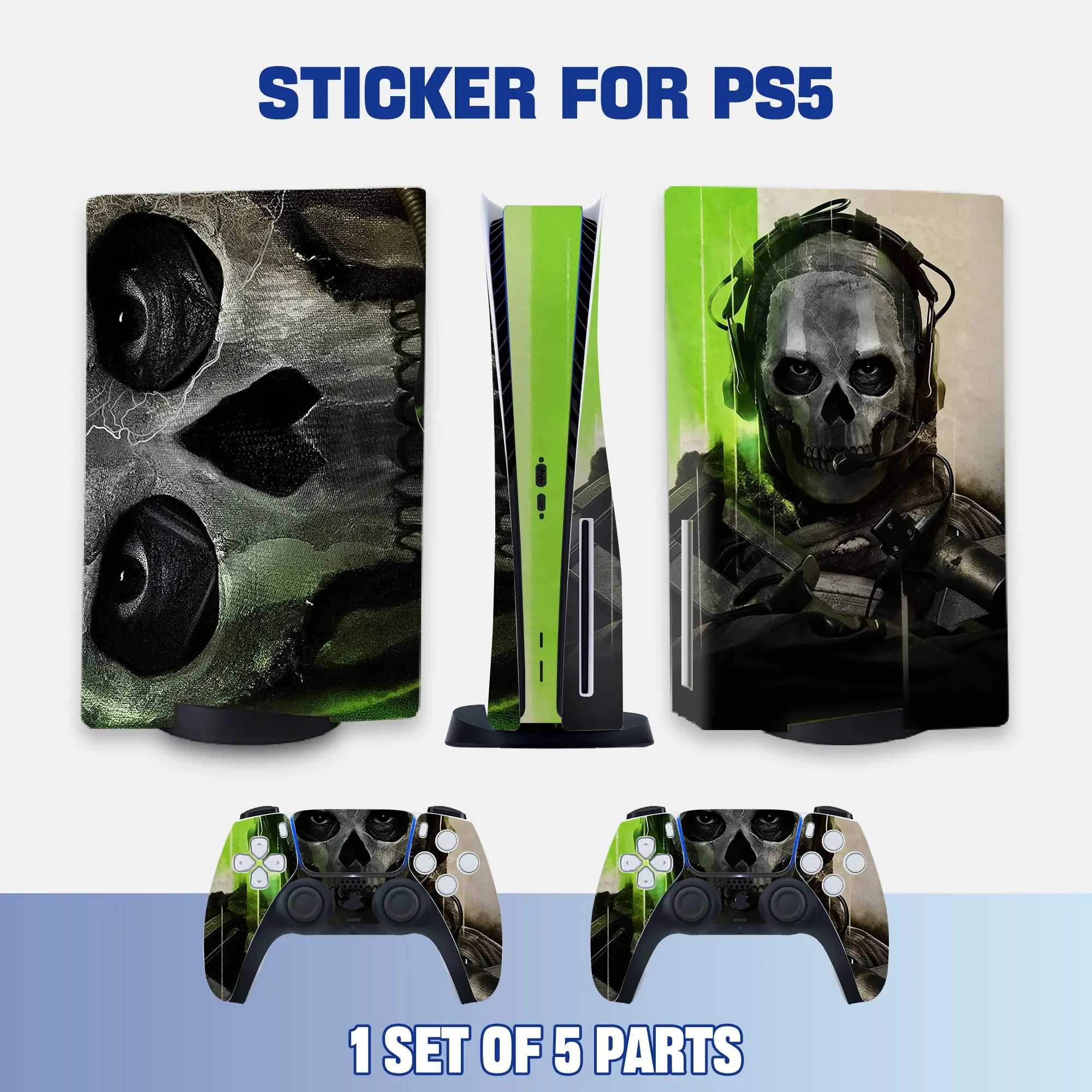 Ps5 Console & Controller Stickers Set, Scratch-Resistant PVC Decals, Custom Anime Character Themes, Gaming Accessory Kit