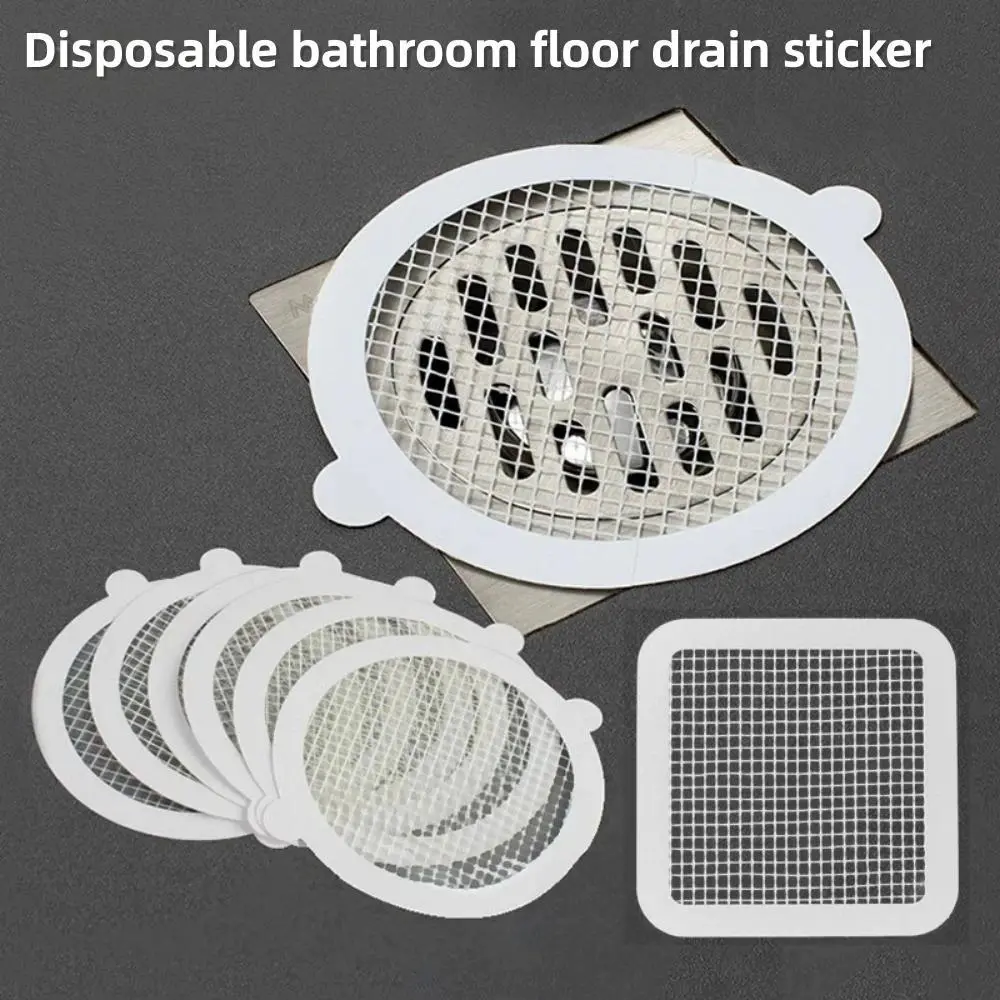 100-Pack Disposable Mesh Hair Catchers, Peel & Stick Filter Stickers, Sink Drain Stopper, Bathroom Necessity, Anti-Clog Kitchen Accessory (10-Pack Option Available)