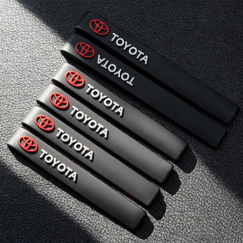 6Pcs Rubber Car Anti-collision Bumper Strip Decal Protector Stickers Auto Accessories Automotive Decals For Toyota Supra Aygo Prado RAV4 Hilux Yaris Corolla 4Runner Camry Avalon Avensis CHR Venza Auris Verso Crown Kluger Tacoma Verso