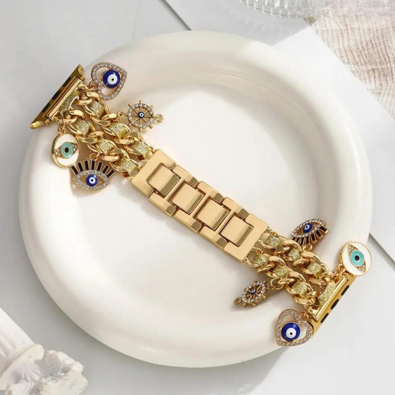 Luxury Metal Apple Watch Band for Women, Stylish Bracelet Strap Compatible with Series 3–9, SE & Ultra (40–49mm), Elegant Everyday & Spring Wear Replacement Luxury Metal Apple Watch Band for Women, Stylish Bracelet Strap Compatible with Series 3–9, SE & Ultra (40–49mm), Elegant Everyday & Spring Wear Replacement