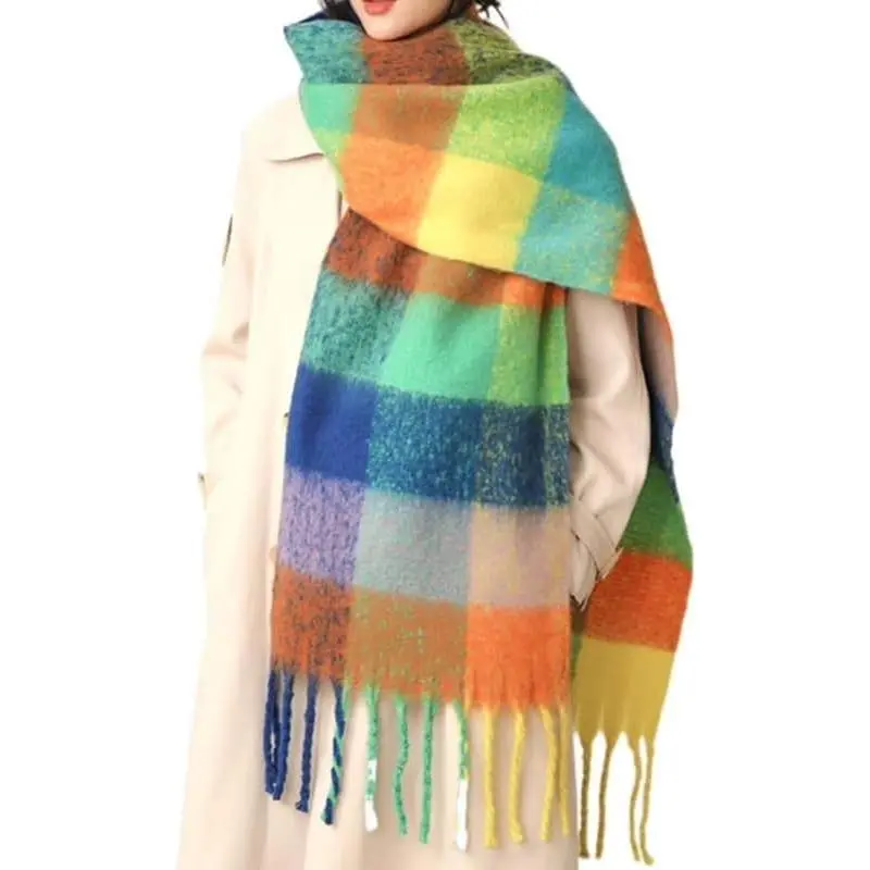 Women Chunky  Scarf,Soft Warm Winter Big Blanket Scarves | Large Thick Long Scarfs for Cold Weather,Fall Winter Tassel Shawls for Women