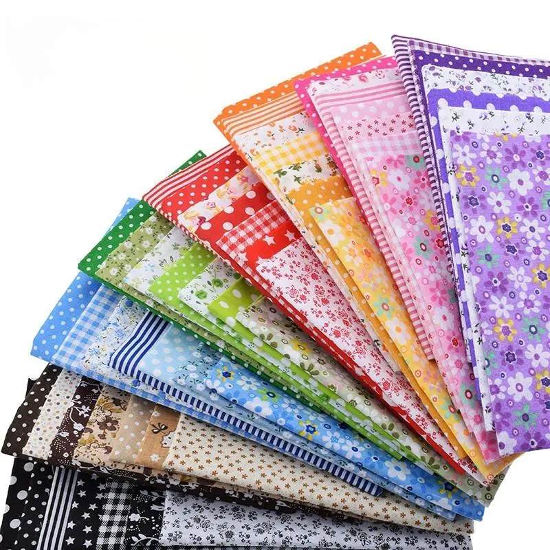 56-Piece Pre-Cut Cotton Fabric Bundle – Assorted Floral, Plaid & Polka Dot Quilting Squares, Soft Lightweight Craft Fabric for DIY Sewing, Patchwork & Home Decor Projects