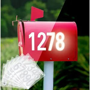 Reflective Mailbox Number Stickers(0-9) Include 3" x 4 sets  Self-Adhesive House Address Numbers for ailbox,House,Door,Signs,Address