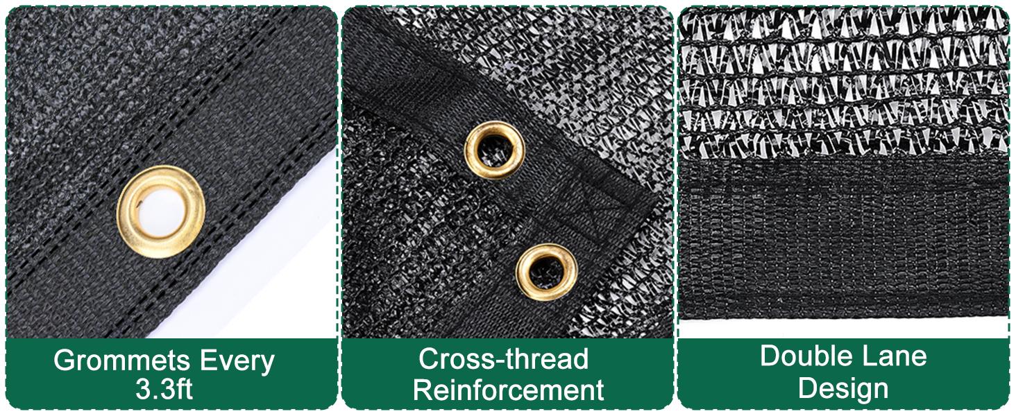 AGS Kesfitt 70% Shade Cloth 10x20 ft, Breathable HDPE Mesh Sun Shade Tarp for Garden & Greenhouse, UV Resistant Outdoor Shade Fabric with Copper Grommets for Plants, Patio, Yard