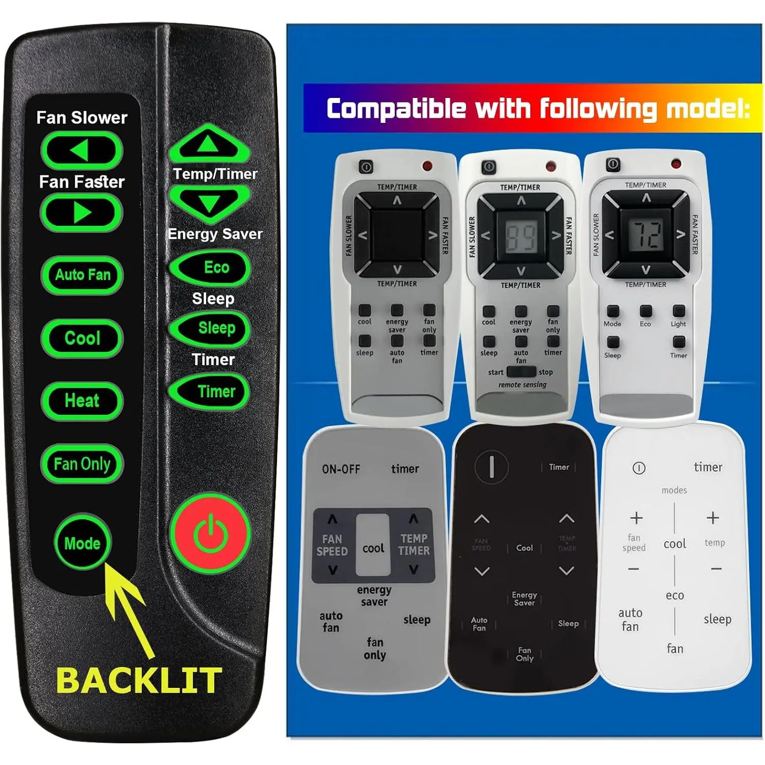 for  Air Conditioner Remote Control Listed in The Picture (D)