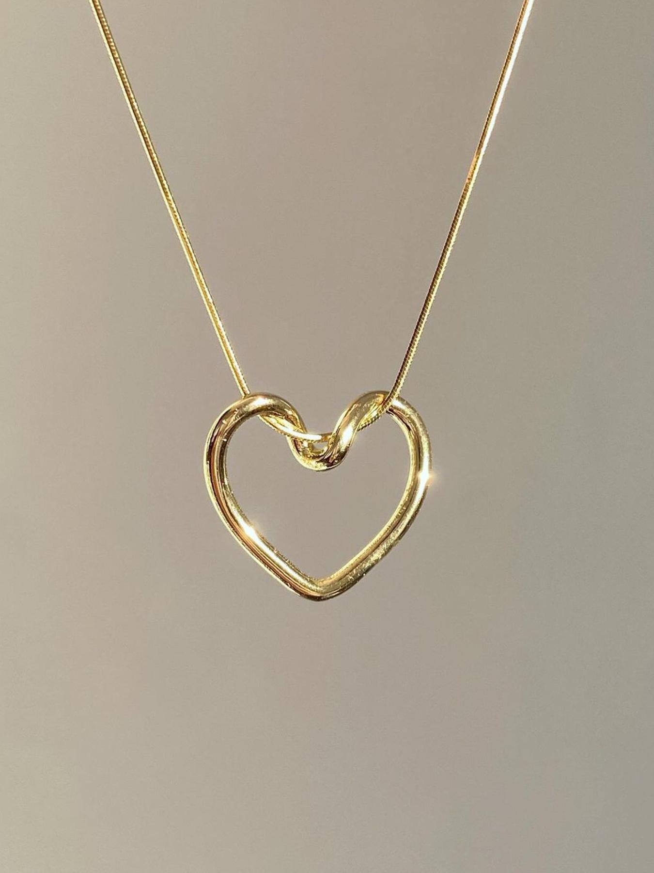 S925 Sterling Silver Twisted Love Heart Shaped Chain Necklace for Women & Girls, Heart Pendant Necklace, Fashion Jewelry for Party, Daily Decor, Decorative Necklace, Trendy All-match & Exquisite Jewelry for Birthday Gift