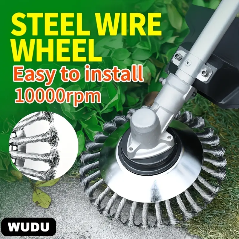 6-In Steel Trimmer Head, Durable Lawn Edger Blade Accessory for Yard Work