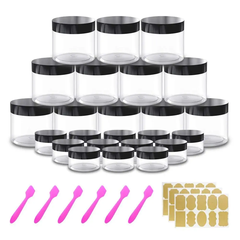 12 Pack 4 oz + 12 Pack 20g/20ml Plastic Containers with  for  Scrub | Small Plastic Jars with ,  Sample Jar, For Lip Scrub,  Butters, Cream, , Craft Storage