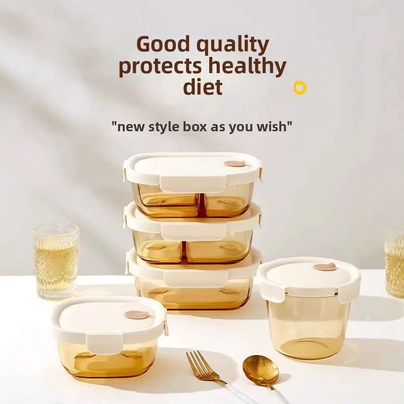 set Glass Food Container Microwave Safe Lunch Box for Office Workers Reusable Bento Box for Men Women with Leakproof Seal Ideal for Meal Prep & Fruit Storage