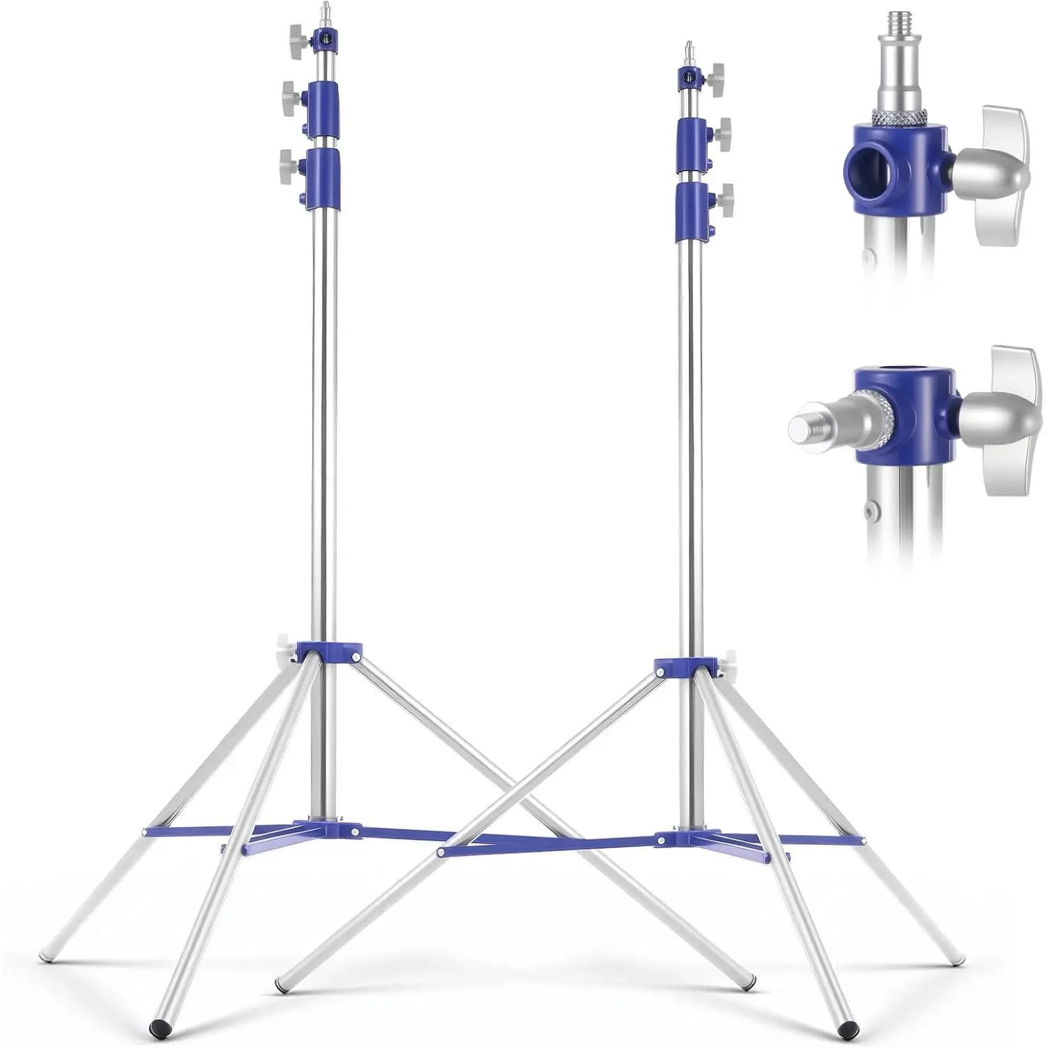Light Stand Photography 10.5ft/320cm, 2 Pack Heavy Duty Photography Tripod Stand with 1/4” to 3/8”  Screw, Adjustable Lighting Stand for Studio LED, Ring Light, Softbox, Monolight, Strobe