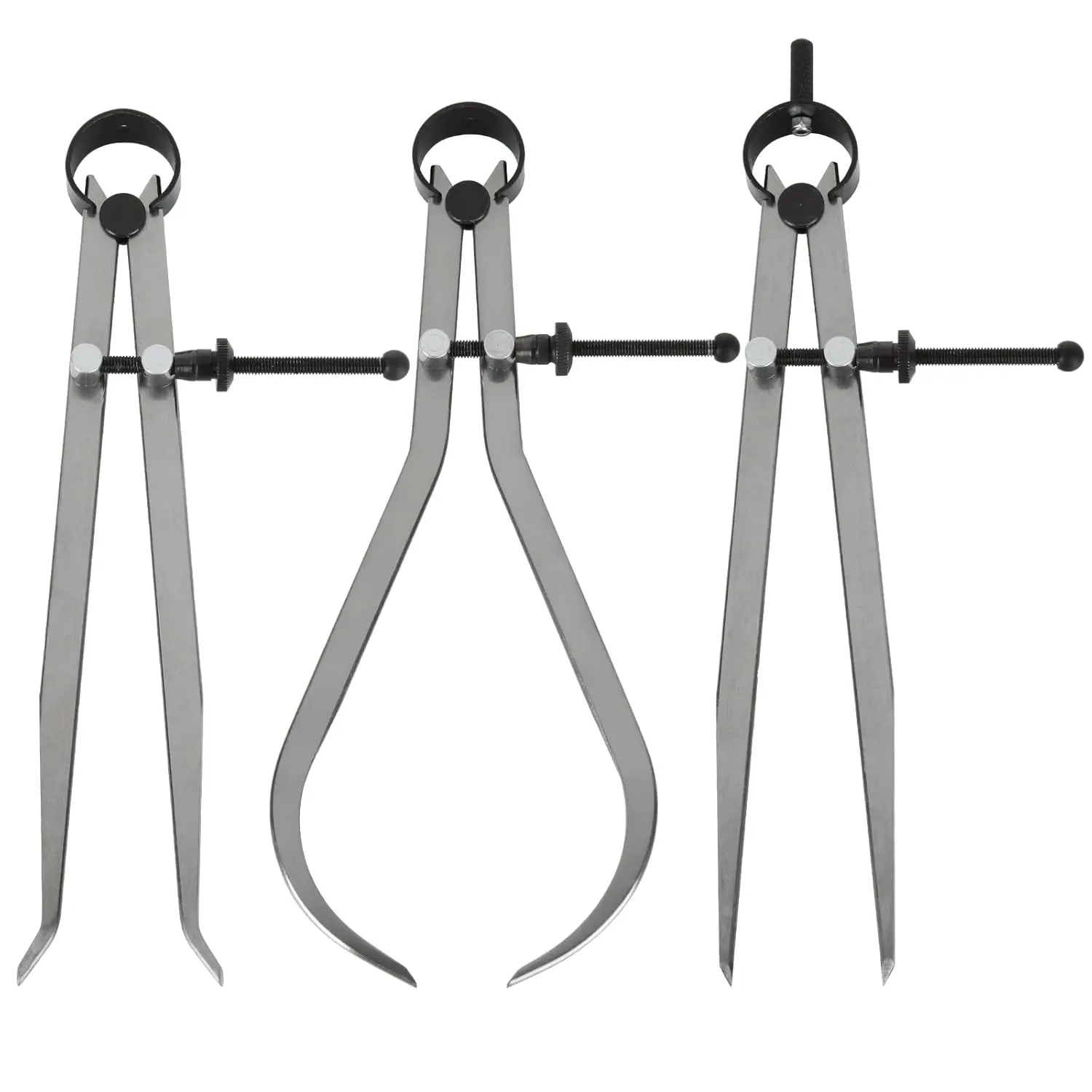 3 Piece Spring Caliper/Divider Set, 8 inches Inside Spring Outside Divider Caliper Set, Calipers Measuring Tool for Wood Turning Lathe Projects