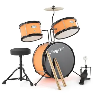 GARVEE3-Piece Drum Set for Beginners with Bass Drum, 8" Suspended Cymbal, Stool, Drumsticks, and Pedal - Complete Starter Kit for Learning and Practice