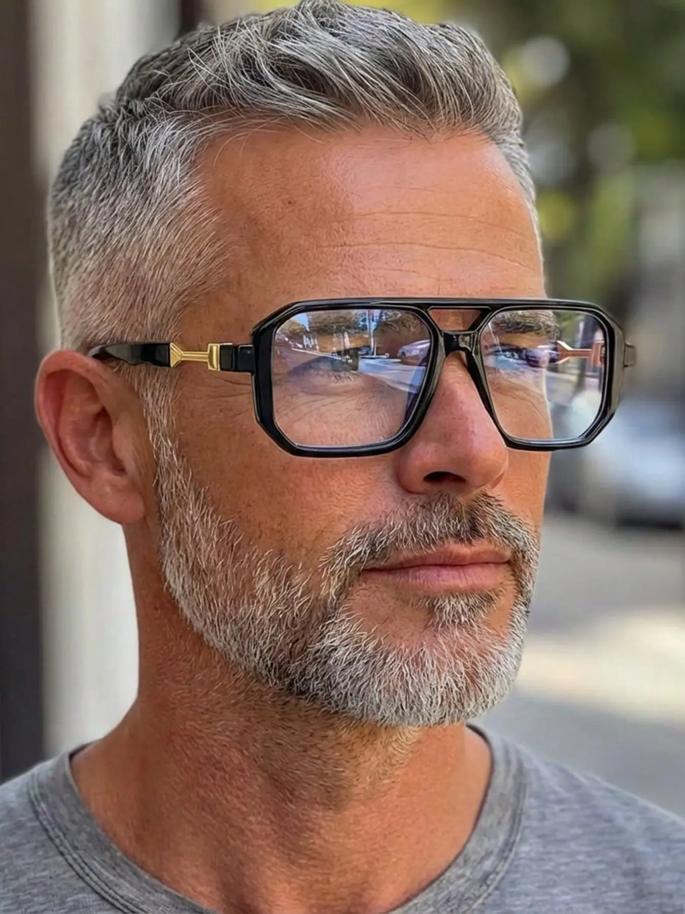Pilot Frame Design Dual Bridge Small Frame Men's Blue Light Blocking Glasses, Fashion Eyeglasses, Elegant Fashion, Casual Versatile, Ideal for Daily Wear
